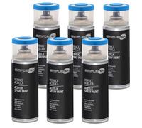 SIMPLETEK - 6X Bomboletta Vernice Spray Acrilico Blu Luce RAL 5012 Universale Multimateriale Rapida Asciugatura Interni Esterni 400ml (kit 6 pezzi)