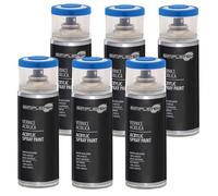 SIMPLETEK - 6X Bomboletta Vernice Spray Acrilico Blu Traffico RAL 5017 Universale Multimateriale Rapida Asciugatura Interni Esterni 400ml (kit 6 pezzi)