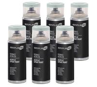 SIMPLETEK - 6X Bomboletta Vernice Spray Acrilico Grigio Chiaro RAL 7035 Universale Multimateriale Rapida Asciugatura Interni Esterni 400ml (kit 6 pezzi)