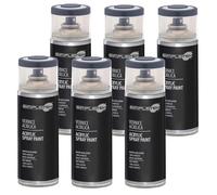 SIMPLETEK - 6X Bomboletta Vernice Spray Acrilico Grigio Graffite RAL 7024 Universale Multimateriale Rapida Asciugatura Interni Esterni 400ml (kit 6 pezzi)