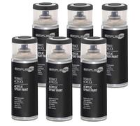 SIMPLETEK - 6X Bomboletta Vernice Spray Acrilico Grigio Nerastro RAL 7021 Universale Multimateriale Rapida Asciugatura Interni Esterni 400ml (kit 6 pezzi)