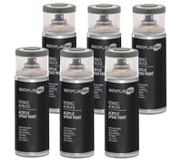 SIMPLETEK - 6X Bomboletta Vernice Spray Acrilico Grigio Quarzo RAL 7039 Universale Multimateriale Rapida Asciugatura Interni Esterni 400ml (kit 6 pezzi)