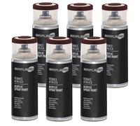 SIMPLETEK - 6X Bomboletta Vernice Spray Acrilico Marrone Cioccolato RAL 8017 Universale Multimateriale Rapida Asciugatura Interni Esterni 400ml (kit 6 pezzi)