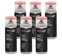 SIMPLETEK - 6X Bomboletta Vernice Spray Acrilico Rosa Chiaro RAL 3015 Universale Multimateriale Rapida Asciugatura Interni Esterni 400ml (kit 6 pezzi)