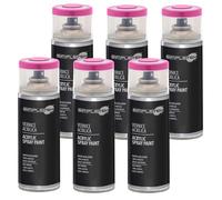 SIMPLETEK - 6X Bomboletta Vernice Spray Acrilico Rosso Erica RAL 4003 Universale Multimateriale Rapida Asciugatura Interni Esterni 400ml (kit 6 pezzi)