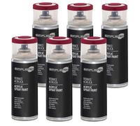 SIMPLETEK - 6X Bomboletta Vernice Spray Acrilico Rosso Porpora RAL 3004 Universale Multimateriale Rapida Asciugatura Interni Esterni 400ml (kit 6 pezzi)