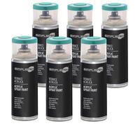 SIMPLETEK - 6X Bomboletta Vernice Spray Acrilico Verde Chiaro RAL 6027 Universale Multimateriale Rapida Asciugatura Interni Esterni 400ml (kit 6 pezzi)