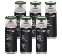 SIMPLETEK - 6X Bomboletta Vernice Spray Acrilico Verde Militare RAL 6003 Universale Multimateriale Rapida Asciugatura Interni Esterni 400ml (kit 6 pezzi)