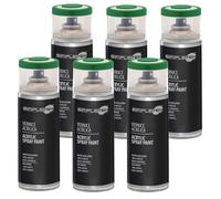 SIMPLETEK - 6X Bomboletta Vernice Spray Acrilico Verde Primavera RAL 6002 Universale Multimateriale Rapida Asciugatura Interni Esterni 400ml (kit 6 pezzi)