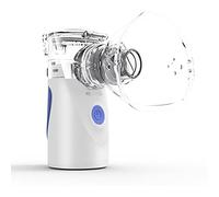 SIMPLETEK - Aerosol Nebulizzatore Portatile a ultrasuoni | Alimentato con Batterie o via USB | con inalatore, maschera, atomizzatore da viaggio ufficio casa BLU