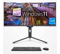 SIMPLETEK - All in One 34" i5 4K Curvo 165Hz | Windows 11 Pro | GTX1660 6GB | 16GB RAM SSD 960GB | Webcam Integrata 2K | Aio Gaming Computer | WiFi6 | BT 5.2