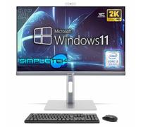 SIMPLETEK - All in One PC 24" 2K 75Hz Core i3 8°Gen | Windows 11 Pro 8GB RAM e SSD 240GB | Computer Tutto in Uno Attacco VESA Webcam Built-in Stand Regolabile