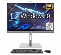 SIMPLETEK - All in One PC 24" 2K 75Hz Core i3 | Windows 10 Pro 8GB RAM e SSD 240GB | Computer Tutto in Uno Attacco VESA Webcam Built-in Stand Regolabile