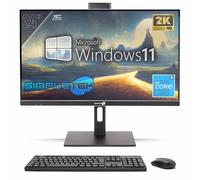SIMPLETEK - All in One PC 24" 2K 75Hz Core i5 | Windows 11 Pro - 8GB RAM - SSD 240GB | Computer Tutto in Uno Attacco VESA Webcam Built-in Stand Regolabile