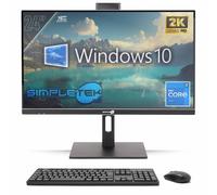 SIMPLETEK - All in One PC 24" 2K 75Hz Core i7 4.00GHz | Windows 10 Pro | 8GB RAM - SSD 240GB | Computer Tutto in Uno Attacco VESA Webcam Built-in Stand Regolabile