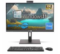 SIMPLETEK - All in One PC 24" 2K 75Hz Core i7 4.00GHz | Windows 11 Pro | 8GB RAM - SSD 240GB | Computer Tutto in Uno Attacco VESA Webcam Built-in Stand Regolabile