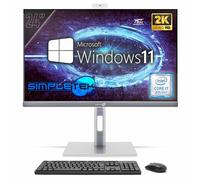 SIMPLETEK - All in One PC 24" 2K 75Hz Core i7 8°Gen 4.00GHz | Windows 11 Pro 8GB RAM e SSD 240GB | Computer Tutto in Uno Attacco VESA Webcam Built-in Stand Regolabile