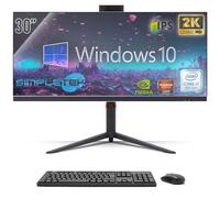 SIMPLETEK - All in One PC 30" IPS 2K Core i7 nVidia RTX 4060 8GB | Windows 10 Pro - 64GB DDR4 960GB SSD M2 + 2TB | Computer Fisso da Gaming Tutto in Uno WiFi6 HDMI