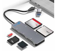 SIMPLETEK - Card Reader 5 in 1 | Compatibile con CFast SD TF xD | Windows Linux ChromeOS e compatibile con macOS | USB-C con adattatore USB-A