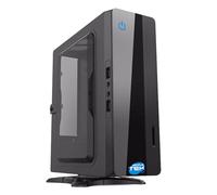 SIMPLETEK - Case PC Mini-ITX Compatto con Alimentatore 130W Integrato, Lettore di Schede, 2 Porte USB 3.0 e Staffa di Montaggio VESA