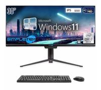 SIMPLETEK - Computer All in One 30" Schermo Ultrawide 2K IPS Core i7 10° Gen Windows 11 | 8GB RAM SSD 240GB | PC Tutto in Uno Con Webcam Integrata AiO Gaming