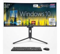 SIMPLETEK - Computer All in One 34" Schermo Curvo 4K 165Hz per Gaming, Grafica | Core i5 10° Gen | Windows 10 Pro | GPU RTX4060 8GB | 32GB RAM SSD 2TB | Webcam 2K | BT 5.2