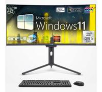 SIMPLETEK - Computer All in One 34" Schermo Curvo 4K 165Hz per Gaming, Grafica | Core i5 10° Gen | Windows 11 Pro | GPU GTX1660 6GB | 16GB RAM SSD 480GB | Webcam 2K | BT 5.2
