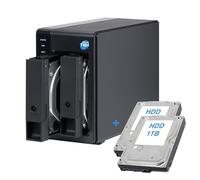 SIMPLETEK - DAS esterno USB-C 3.2 con 2 bay SATA 3,5″/2,5″, HDD da 2TB (2x1TB) Preinstallato, compatibile HDD/SSD - Colore Nero