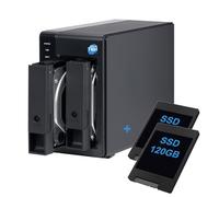 SIMPLETEK - DAS esterno USB-C 3.2 con 2 bay SATA 3,5″/2,5″, SSD da 240GB (2x120GB) Preinstallato, compatibile HDD/SSD - Colore Nero