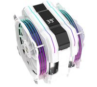 SIMPLETEK - Dissipatore ad Aria CPU RGB con LCD M120D-PLUS II | LGA 1700 1200 2011 2066 1366 1150 1151 1156 1155 | 230W, Ventola 120 mm | Bianco