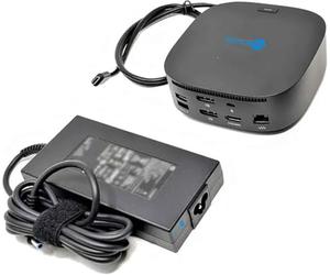 SIMPLETEK - Docking Station - Compatibile con HP | 2x USB-A - USB-C - 2x DisplayPort - HDMI - RJ-45 | Alimentatore da 120W incluso