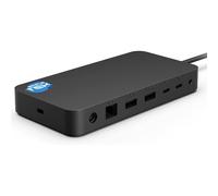 SIMPLETEK - Docking station Thunderbolt 165W con alimentatore incluso - 3x USB-C, 3x USB-A, RJ-45, Jack Audio, compatibile con Microsoft Surface Pro