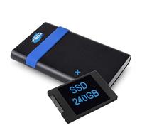 SIMPLETEK - Hard Disk SSD 240GB SATA III + Box Enclosure Esterno da 2,5" USB 3.2 Gen1, GS-15U3, cavo 20 cm, 6 Gbps
