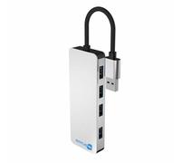 SIMPLETEK - Hub USB - 4 Porte USB-A 3.0-5 Gbps | Adattatore Universale per Laptop e PC, Cavo Integrato, Struttura in Alluminio Compatta