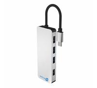 SIMPLETEK - Hub USB-C a 4 Porte USB 3.0 | 5 Gbps | Adattatore Universale per Notebook e Tablet, Compatto con Cavo Integrato Plug & Play