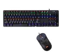 SIMPLETEK - Kit Gaming Mouse & Tastiera Meccanica RGB | QWERTY Layout Italiano Switch Blue/Red Anti-Ghosting | Mouse Ultraleggero 10000 DPI
