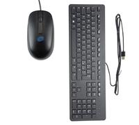 SIMPLETEK - Kit Mouse e Tastiera Neri USB Cablato Slim Business Layout Italiano QWERTY ITA IT | Tastiera 803181-061 + Mouse 672654-001