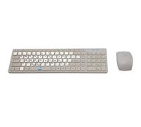 SIMPLETEK - Kit tastiera e mouse wireless con adesivi layout Greco QWERTY già applicati, colore bianco, compatibilità universale