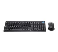 SIMPLETEK - Kit tastiera e mouse wireless layout greco QWERTY, con adesivi preapplicati, colore nero, compatibilità universale