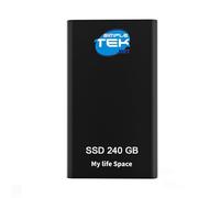 SIMPLETEK - Mini SSD Esterno Portatile 240 GB Nero - USB 3.1 5 Gbps, Connettore USB-C con Cavo a USB-A Incluso