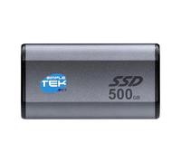 SIMPLETEK - Mini SSD Esterno Portatile 500 GB Grigio - USB 3.1, Cavo adattatore da USB-C a USB-A e Foro Portachiavi
