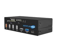 SIMPLETEK - Pannello Frontale 5,25" Card Reader Multi-Slot - USB-C Type-C + USB 3.0 - Lettore SD, MicroSD, CF, MS - Hub Interno per PC Desktop
