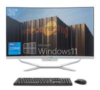 SIMPLETEK PC All in One 24" Full HD Curvo Core i5 Fino a 3.30GHz Windows 11 Pro 16GB RAM SSD 960GB Webcam 1080p WiFi5 BT HDMI Computer Fisso Aio Casa Scuola Lavoro