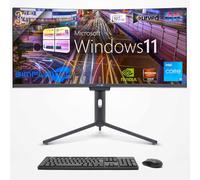 SIMPLETEK - PC ALL in ONE 34" 4K Wide 165Hz Core i3 | Windows 11 | GPU Dedicata GTX1660 da 6GB | 16GB RAM SSD 960GB | Webcam Integrata 5MP | Gaming Computer | WiFi6