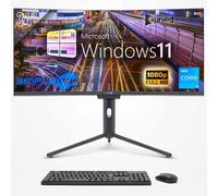 SIMPLETEK - PC All In One 34" Curvo FHD | Core i3 | Windows 11 Pro | 4GB RAM | 240GB SSD | Webcam Integrata 5MP | WiFi6 e BT 5.2