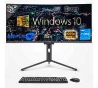 SIMPLETEK - PC All In One 34" Curvo FHD | Core i5 | Windows 10 Pro | 16GB RAM | 240GB SSD | Webcam Integrata 5MP | WiFi6 e BT 5.2