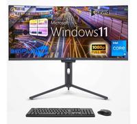 SIMPLETEK - PC All In One 34" Curvo FHD | Core i5 | Windows 11 Pro | 16GB RAM | 240GB SSD | Webcam Integrata 5MP | WiFi6 e BT 5.2