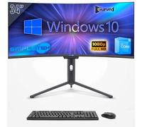 SIMPLETEK - PC All in one 34" Curvo FHD | i3 12° Gen | Windows 10 Pro | 16GB RAM | 240GB SSD | Webcam Integrata 5MP | WiFi6 e BT 5.2