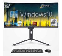 SIMPLETEK - PC All In One 34" Curvo FHD | i5 10° Gen | Windows 10 Pro | 16GB RAM | 240GB SSD | Webcam Integrata 5MP | WiFi6 e BT 5.2