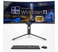 SIMPLETEK - PC All in one 34" Curvo FHD | i9 12° Gen | Windows 11 Pro | 4GB RAM | 240GB SSD | Webcam Integrata 5MP | WiFi6 e BT 5.2